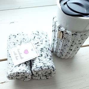 NWT 100% Cotton Dishcloth/Cup Cozy SetHand…